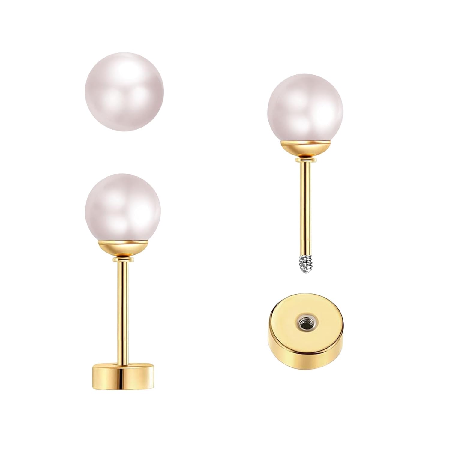 Body Jewelry Surgical Steel - 3 paires de petites boucles d'oreilles