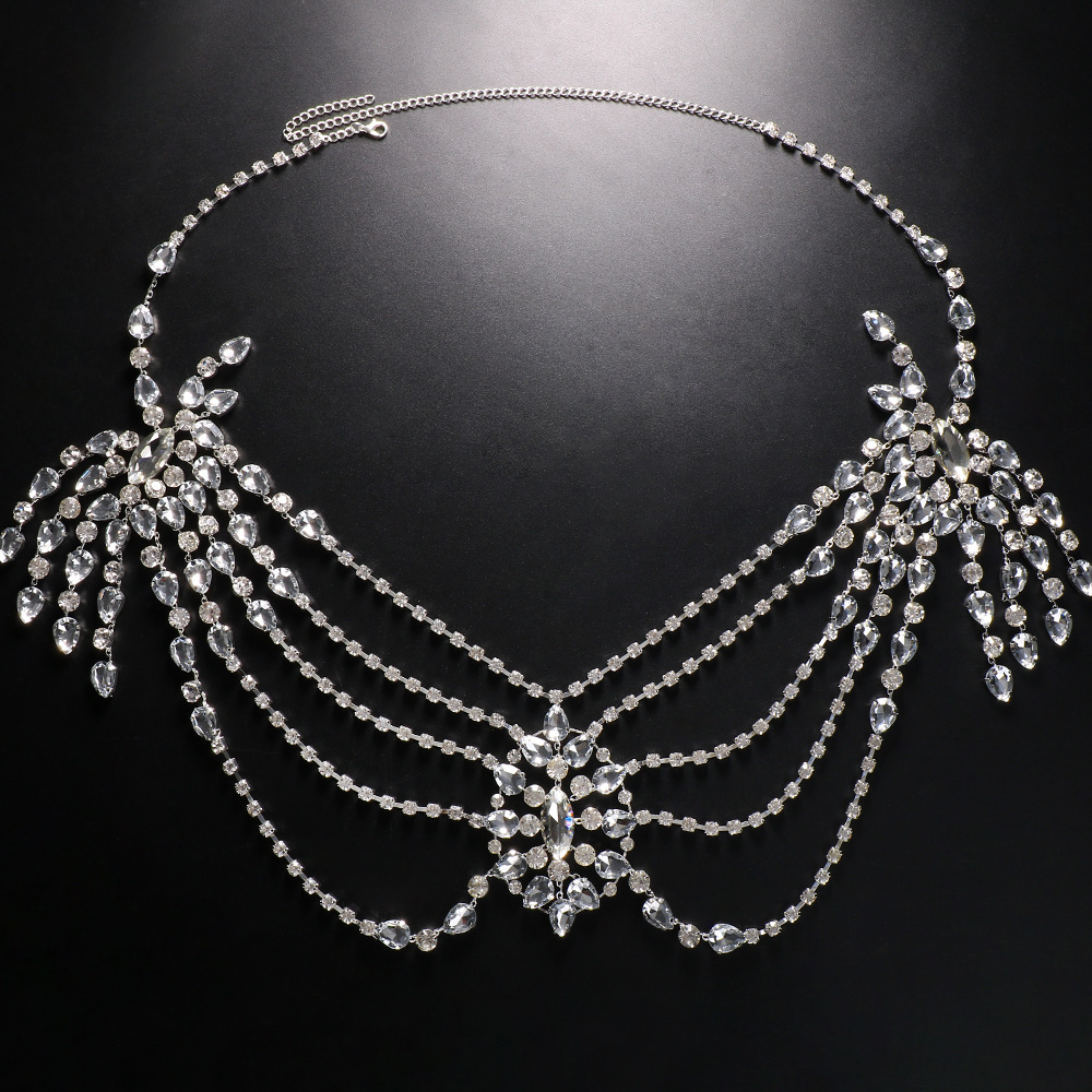 Boho cristal mariée épaule cha - Body Jewelry Necklace avis et prix