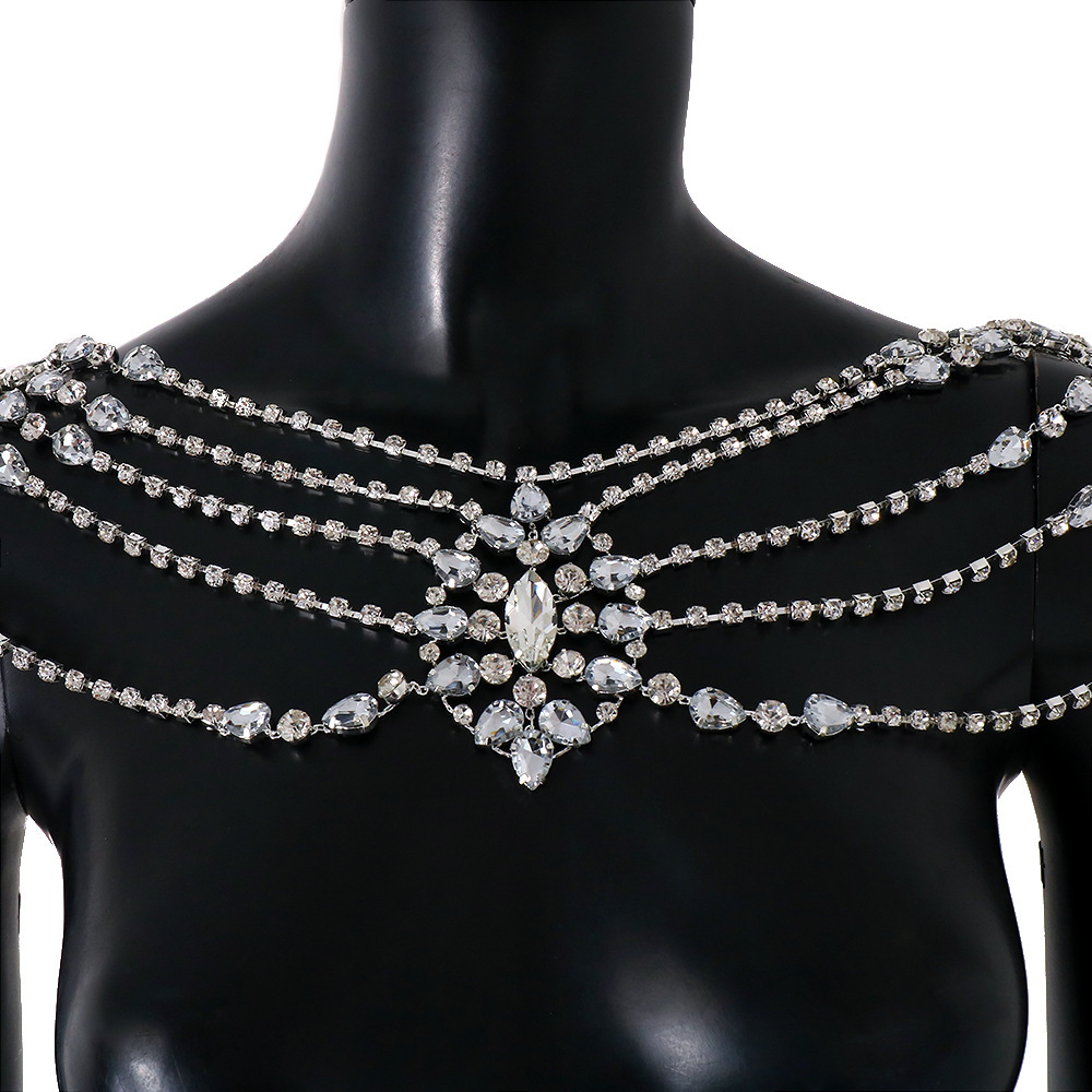 Boho cristal mariée épaule cha - Body Jewelry Necklace avis et prix