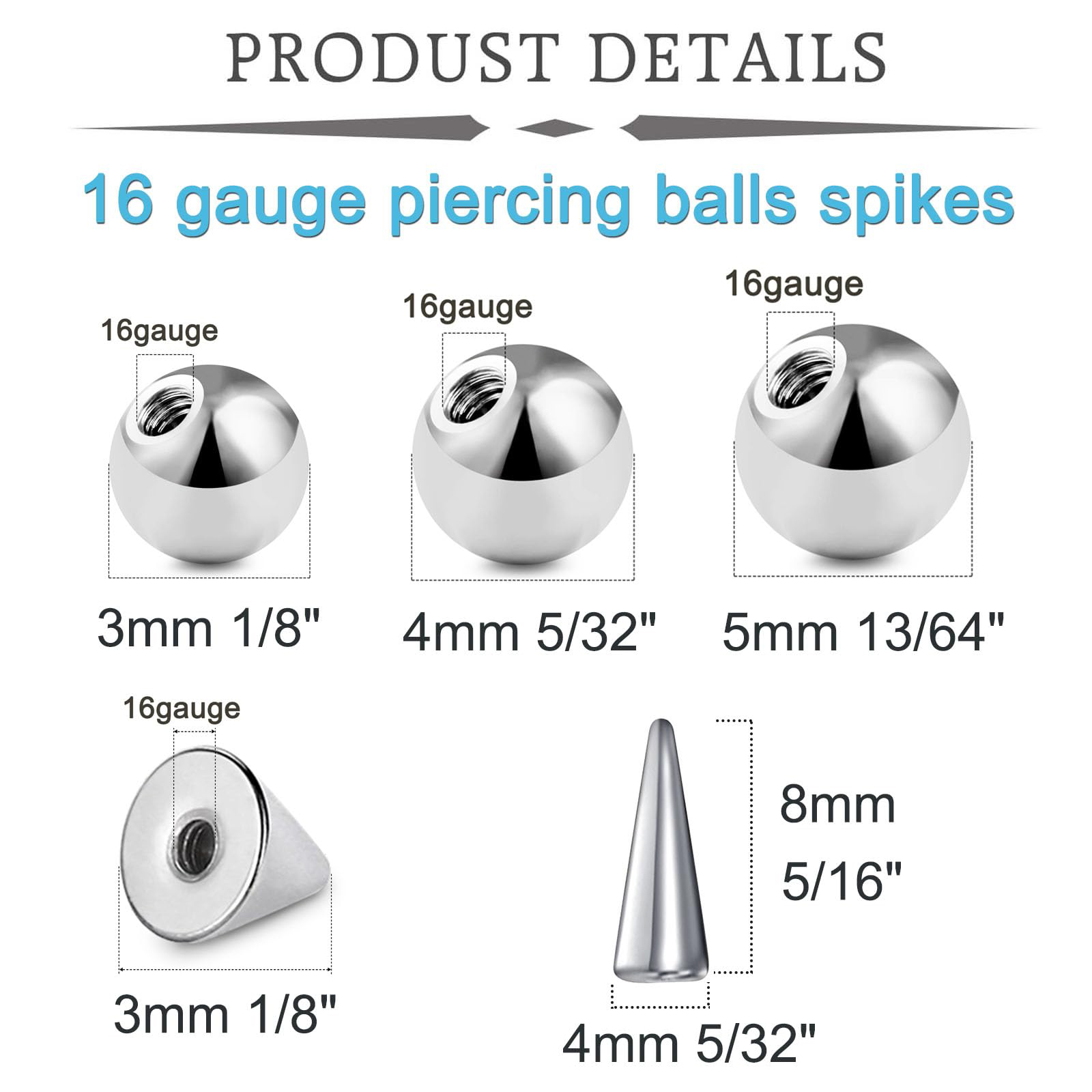Boules de remplacement en acie - Body Jewelry Replacement Ball avis et prix