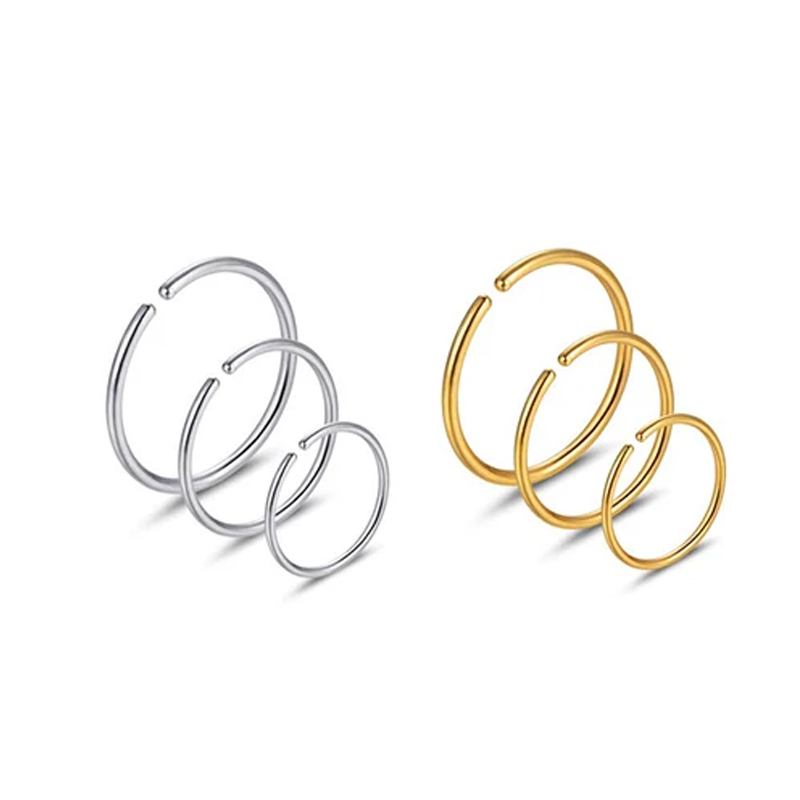 Lot de 6 Anneaux de Nez Hypoal - Body Jewelry Surgical Steel avis et prix